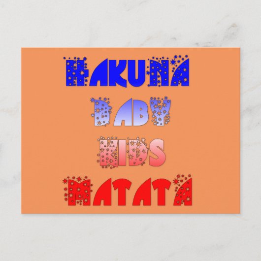 Hakuna Matata Baby & Kids: Französisches Farbdesig Postkarte (Vorderseite)