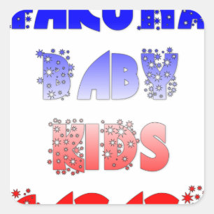 Hakuna Matata Baby & Kids: Französisches Farbdesig Quadratischer Aufkleber