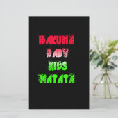 Hakuna Matata Baby Kinder Geschenke phantastische Briefpapier (Stehend Vorderseite)