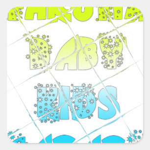 Hakuna Matata Baby Kinder Happy Colors Art Print D Quadratischer Aufkleber