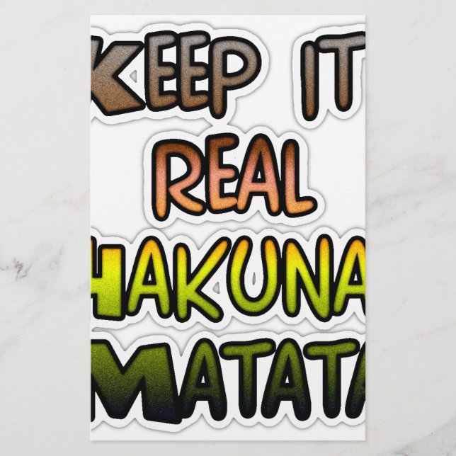 Hakuna Matata Behielt es echte Geschenke (Vorderseite)