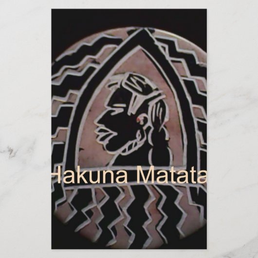 Hakuna Matata Bongo Flavor. Briefpapier (Vorderseite)