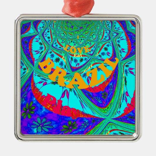 Hakuna Matata Brasilien Festival Farben.png Silbernes Ornament (Vorne)