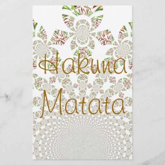 Hakuna Matata Designer Personalisiert Stationary Briefpapier (Vorderseite)