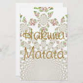 Hakuna Matata Designer Personalisiert Stationary Briefpapier (Vorne/Hinten)
