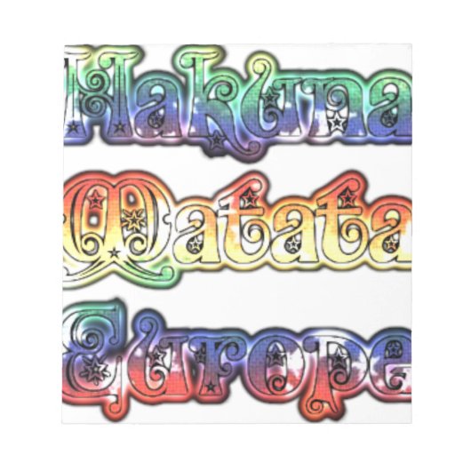 Hakuna Matata Europe Art Print/Graphic Notizblock (Vorderseite)