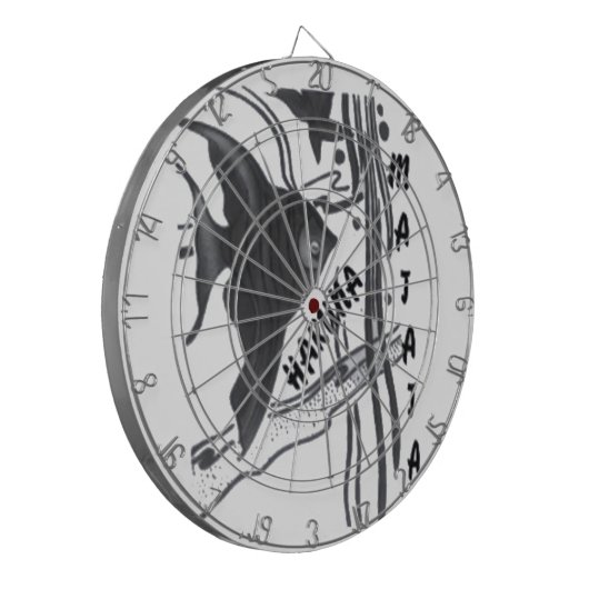 Hakuna Matata Fische Kunst drucken Dartscheibe (Vorderseite Links)