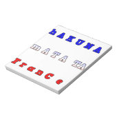 Hakuna Matata Frankreich Art Print/Graphic Notizblock (Rotiert)