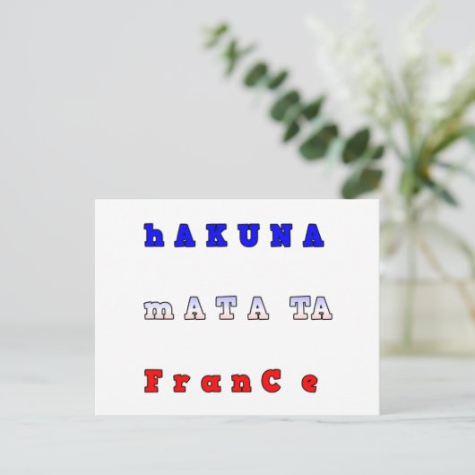 Hakuna Matata Frankreich Art Print/Graphic Postkarte (Stehend Vorderseite)