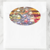 Hakuna Matata Frohe Weihnachten & ein glückliches Ovaler Aufkleber (Tasche)