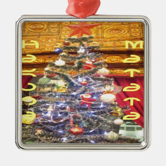 Hakuna Matata Frohe Weihnachten & ein glückliches Silbernes Ornament (Vorne)