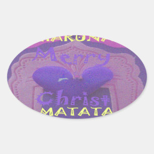 Hakuna Matata Frohe Weihnachten Liebe  Design.jpg Ovaler Aufkleber