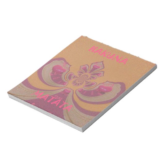 Hakuna Matata Frohe Weihnachten schöne Herzen Desi Notizblock (Rotiert)