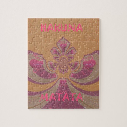 Hakuna Matata Frohe Weihnachten schöne Herzen Desi Puzzle (Vertikal)
