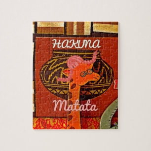 Hakuna Matata: Fröhliche afrikanische Kunst iPhone Puzzle