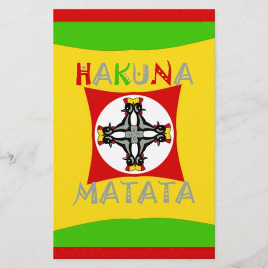 Hakuna Matata Fun Rasta Colors: Lebhaft & sorglos Briefpapier (Vorderseite)