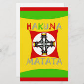 Hakuna Matata Fun Rasta Colors: Lebhaft & sorglos Briefpapier (Vorne/Hinten)