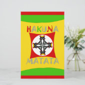 Hakuna Matata Fun Rasta Colors: Lebhaft & sorglos Briefpapier (Stehend Vorderseite)