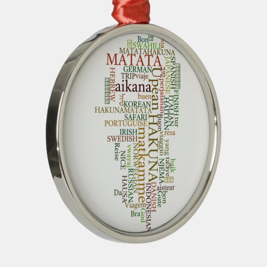 Hakuna Matata Geschenkfarbe Silbernes Ornament (Rechts)