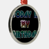 Hakuna Matata Gift Today is my Birthday.png Silbernes Ornament (Rechts)