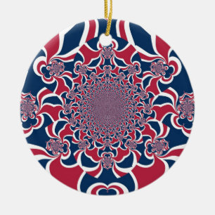 Hakuna Matata Gifts trendig stilvoll rot und blau. Keramikornament