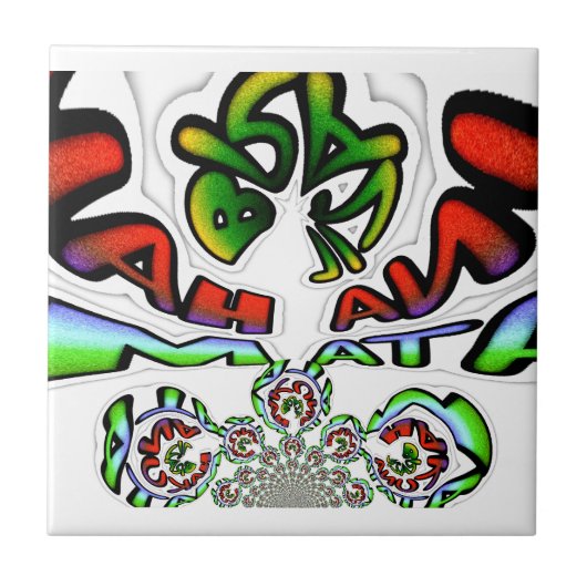 Hakuna Matata Graffiti Kunstdruckerei Fliese (Vorderseite)