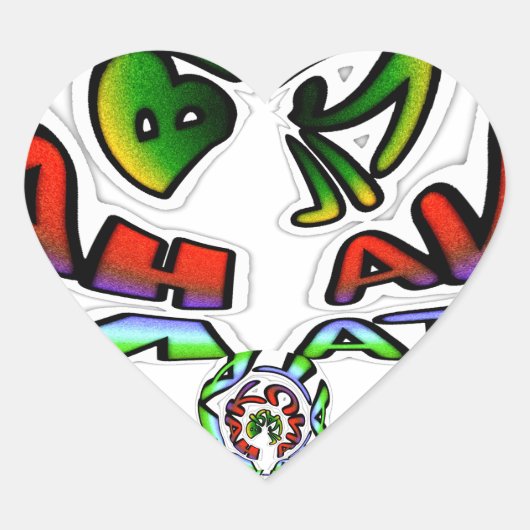 Hakuna Matata Graffiti Kunstdruckerei Herz-Aufkleber (Vorderseite)