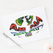 Hakuna Matata Graffiti Kunstdruckerei Ovaler Aufkleber (Umschlag)