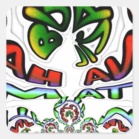 Hakuna Matata Graffiti Kunstdruckerei Quadratischer Aufkleber (Vorderseite)