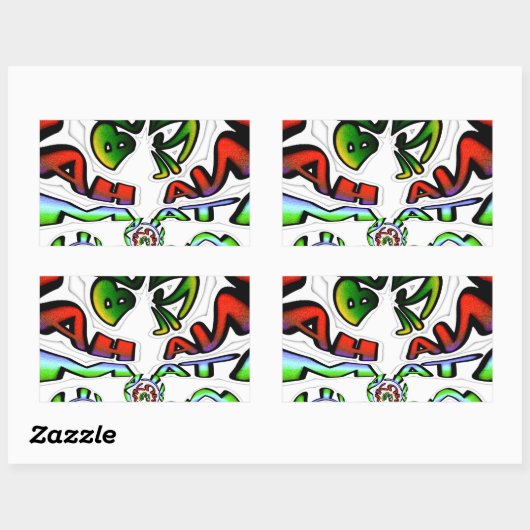 Hakuna Matata Graffiti Kunstdruckerei Rechteckiger Aufkleber (Blatt)