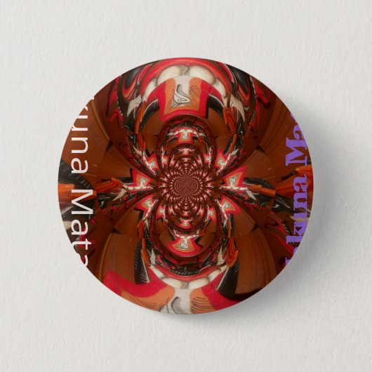 Hakuna Matata Halloween Mask Kaleidoskop Abstrakt Button (Vorderseite)