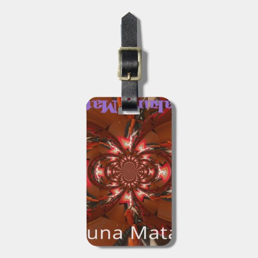 Hakuna Matata Halloween Mask Kaleidoskop Abstrakt Gepäckanhänger (Vorderseite vertikal)