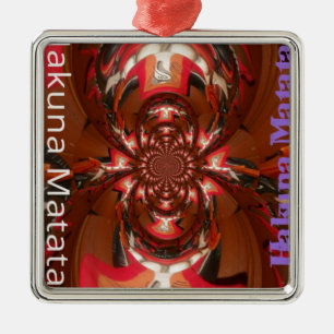 Hakuna Matata Halloween Mask Kaleidoskop Abstrakt Silbernes Ornament