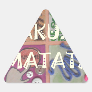Hakuna Matata Handzeichen Kunst Druck Dreieckiger Aufkleber