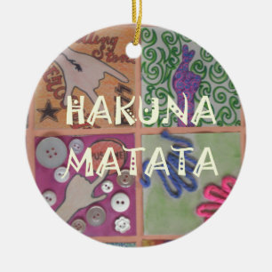 Hakuna Matata Handzeichen Kunst Druck Keramik Ornament