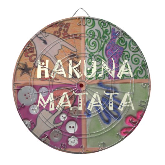 Hakuna Matata Handzeichen Kunst drucken Dartscheibe (vorne)