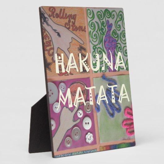Hakuna Matata Handzeichen Kunst drucken Fotoplatte (Seite)