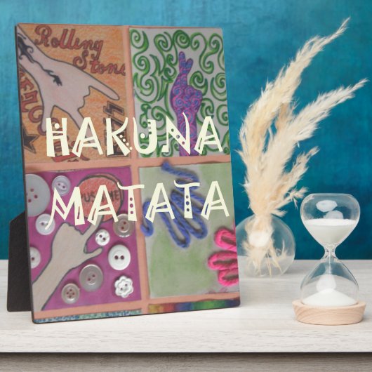 Hakuna Matata Handzeichen Kunst drucken Fotoplatte (Seite)