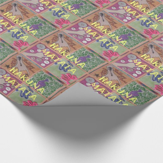 Hakuna Matata Handzeichen Kunst drucken Geschenkpapier (Ecke)