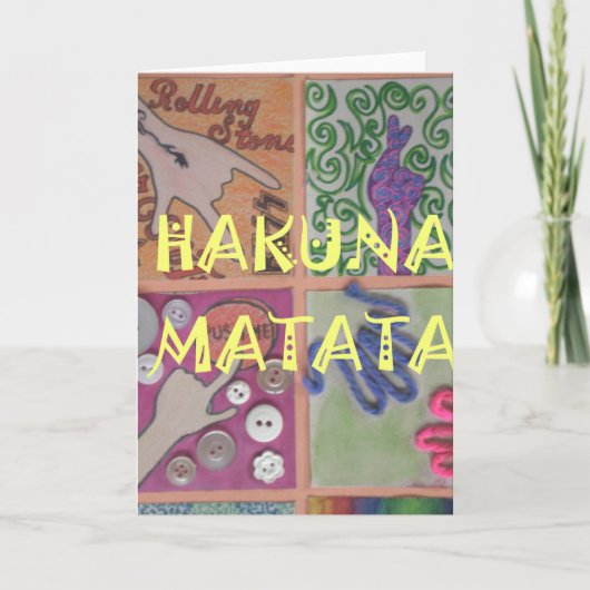 Hakuna Matata Handzeichen Kunst drucken Karte (Vorderseite)