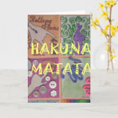 Hakuna Matata Handzeichen Kunst drucken Karte (Gelbe Blume)