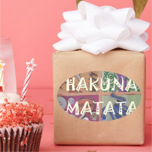 Hakuna Matata Handzeichen Kunst drucken Ovaler Aufkleber