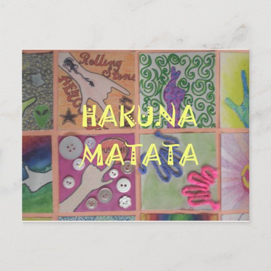 Hakuna Matata Handzeichen Kunst drucken Postkarte (Vorderseite)