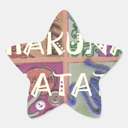 Hakuna Matata Handzeichen Kunst drucken Stern-Aufkleber (Vorderseite)