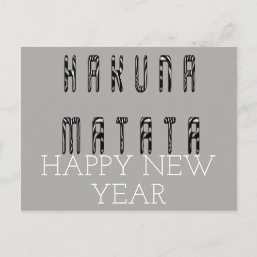 Hakuna Matata Happy New Year Feiertagspostkarte (Vorderseite)