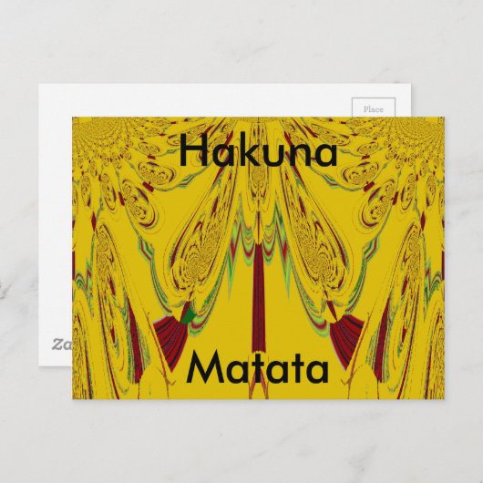 Hakuna Matata Horizontale Vorlage Postkarte (Vorne/Hinten)