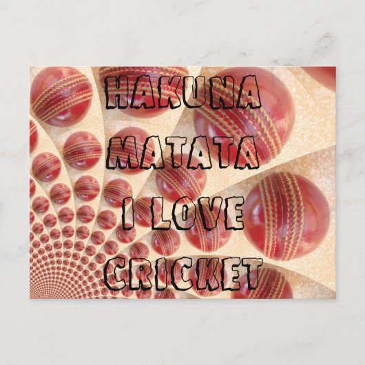 Hakuna Matata I Liebe Cricket Postkarte (Vorderseite)