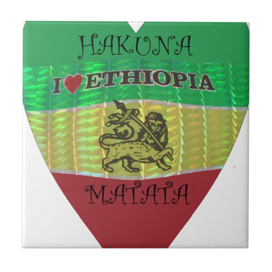 Hakuna Matata I Liebe Ethiopia Colors.png Fliese (Vorderseite)