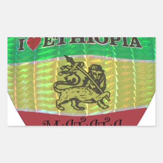 Hakuna Matata I Liebe Ethiopia Colors.png Rechteckiger Aufkleber (Vorderseite)