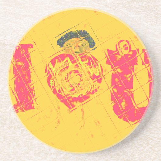 Hakuna Matata I Liebe U Swahili Wort Text Bedeutun Sandstein Untersetzer (Vorne)